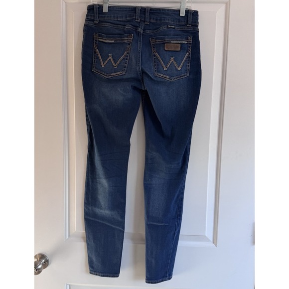 Wrangler Women's Skinny Jeans Size 9x32 Dark Wash Stretch Denim Mid Rise - Picture 3 of 9